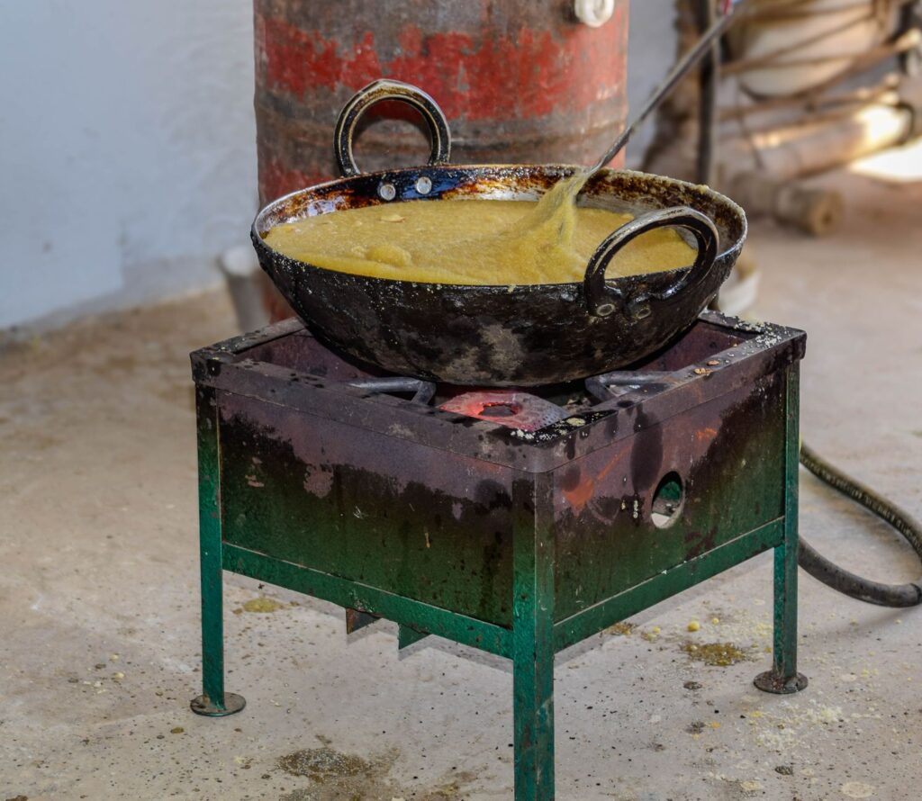 Traditional Indian dish cooking in a cast iron kadai — best kadai India 2026