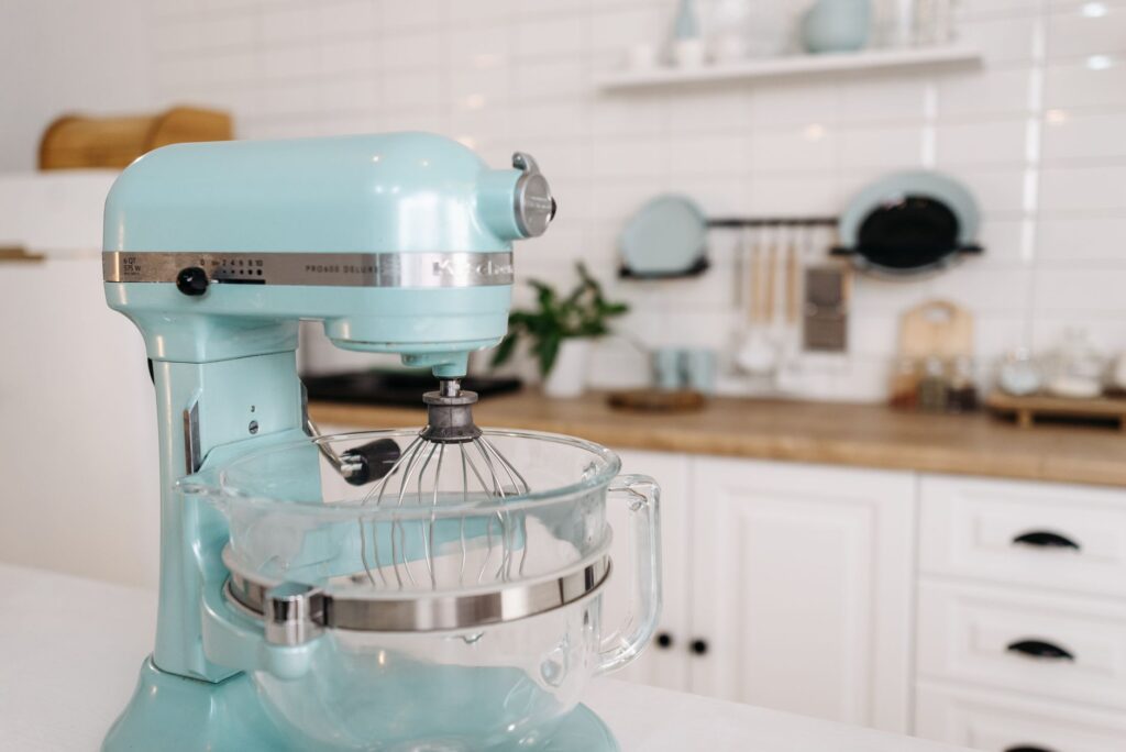 Blue stand mixer grinder in modern Indian kitchen for best mixer grinder buying guide 2026