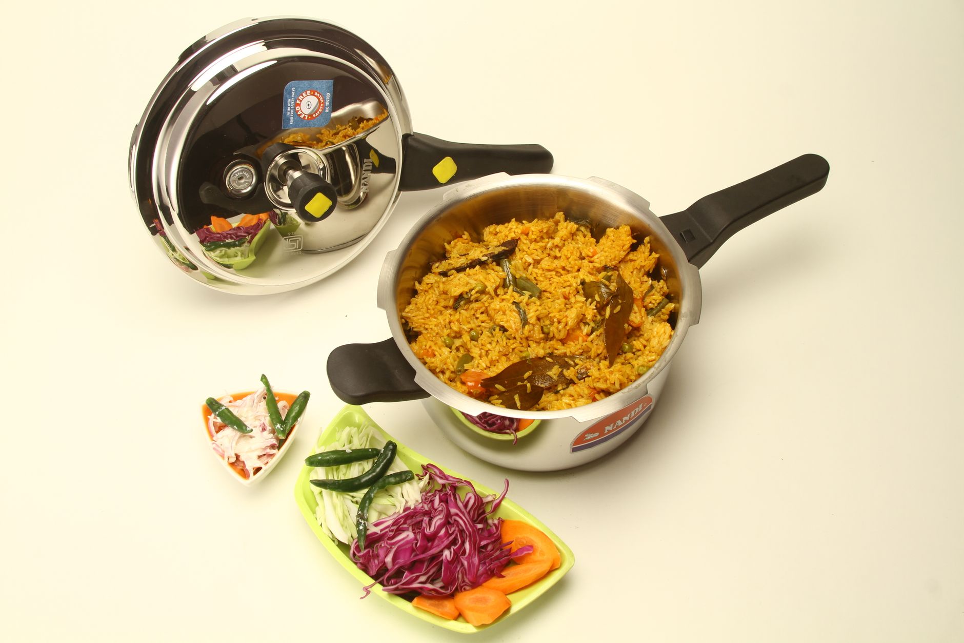 Flavorful Indian biryani cooked in a stovetop pressure cooker showing how pressure cookers enhance Indian cooking