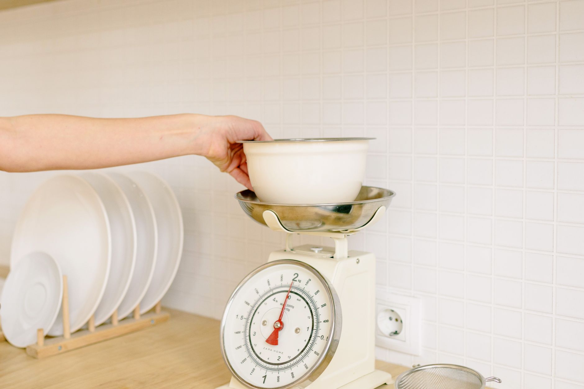 Kitchen weighing scale for precise food measurement and cooking in Indian kitchen