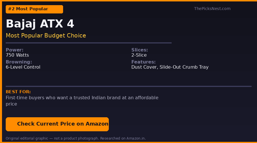 Bajaj ATX 4 Pop-Up Toaster buying decision guide — original editorial comparison graphic, not a product photograph